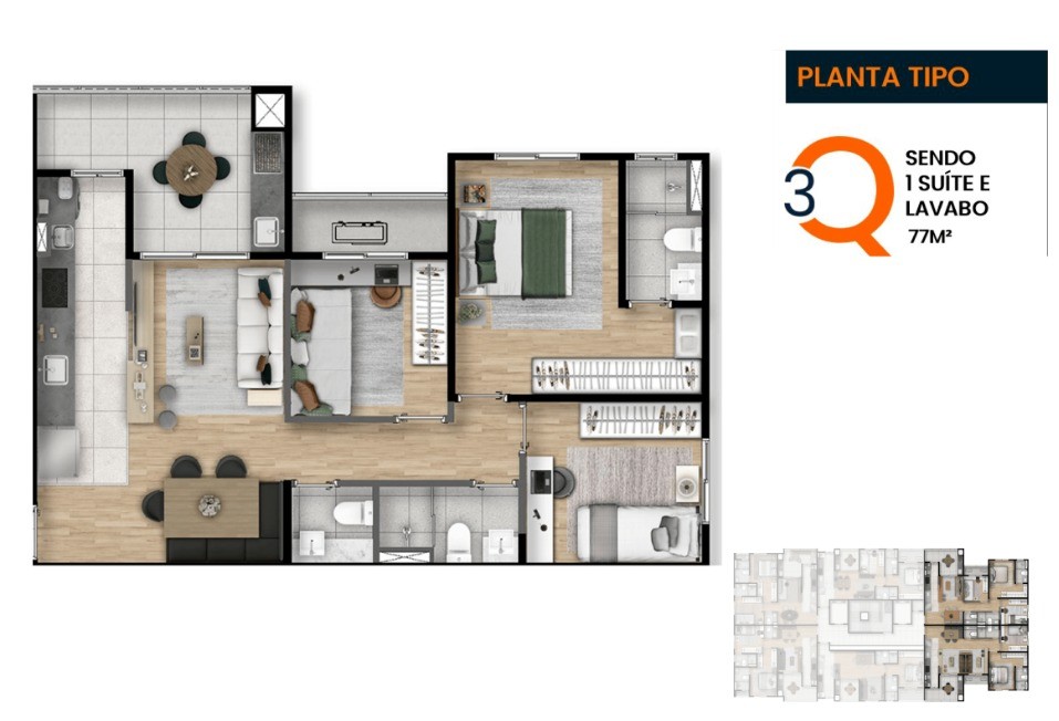 Apartamento à venda com 2 quartos e 1 suíte no Santa Fé, Campo Grande (MS) — foto 27 de 28
