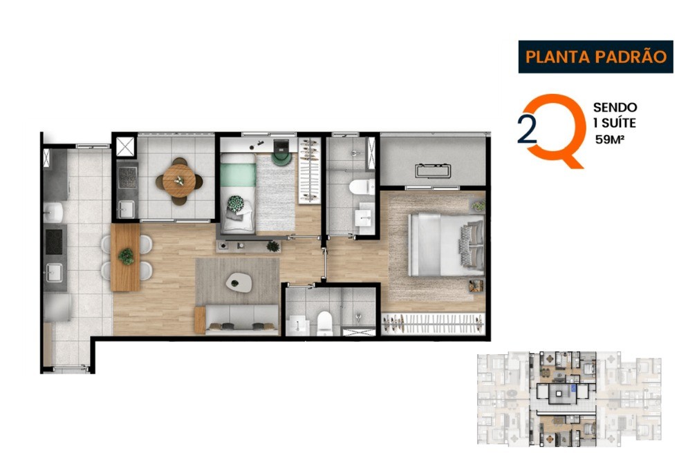 Apartamento à venda com 2 quartos e 1 suíte no Santa Fé, Campo Grande (MS) — foto 24 de 28