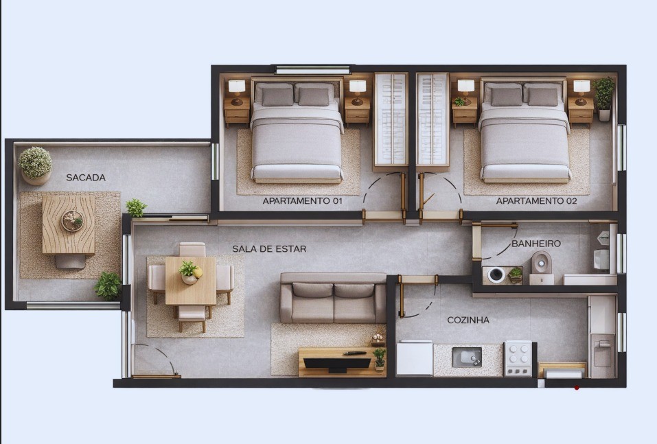 Apartamento à venda com 2 quartos, 1 banheiro e 53m² no Campo Grande (MS) — foto 6 de 15
