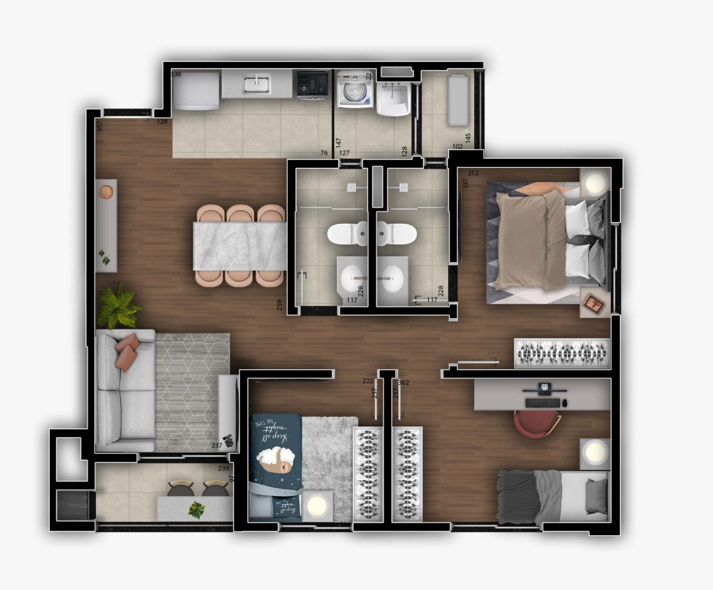 Apartamento à venda com 3 quartos, 1 suíte, 2 vagas e 65m² no Vivendas do Parque, Campo Grande (MS) — foto 17 de 17