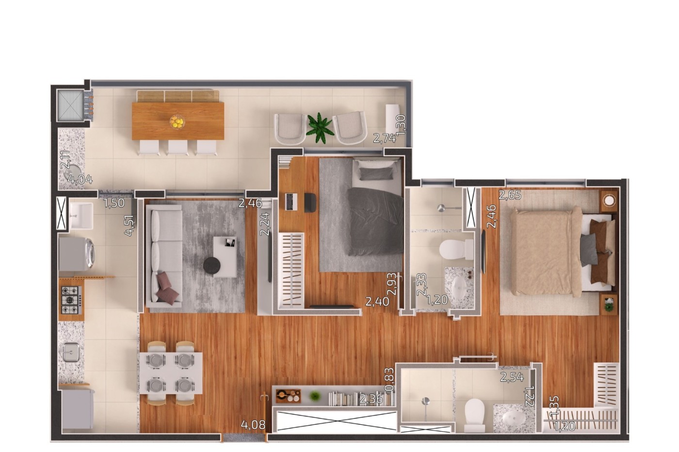 Apartamento à venda com 2 quartos, 1 banheiro, 1 vaga e 67m² no Vila Nascente, Campo Grande (MS) — foto 20 de 21
